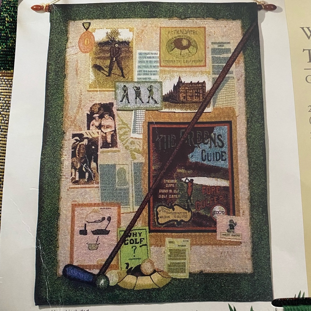Golf Goodies Wall Hanging Tapestry 
New in packaging